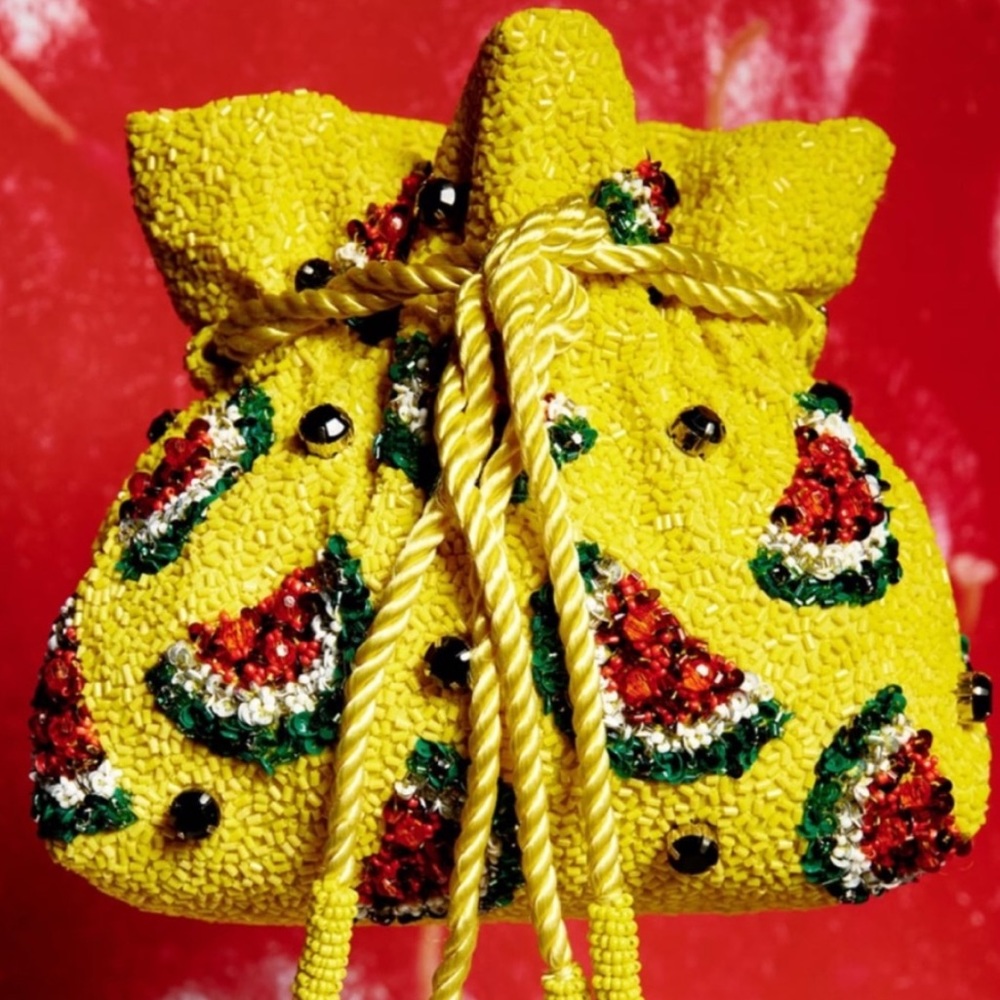 Zara Beaded Pattern Bucket Bag